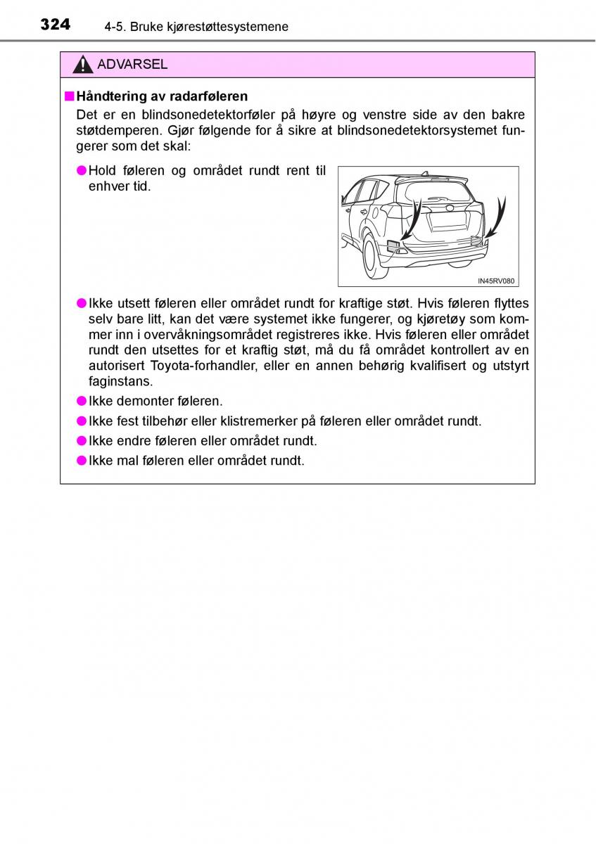 Toyota RAV4 IV 4 bruksanvisningen / page 326