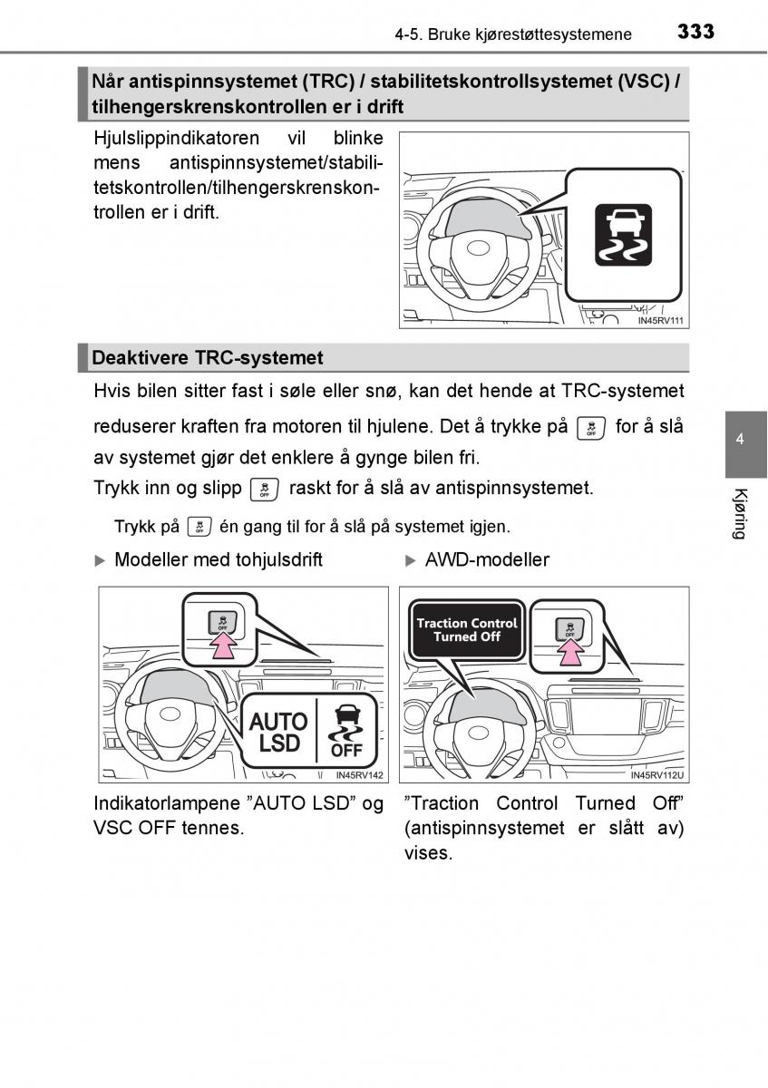 Toyota RAV4 IV 4 bruksanvisningen / page 335