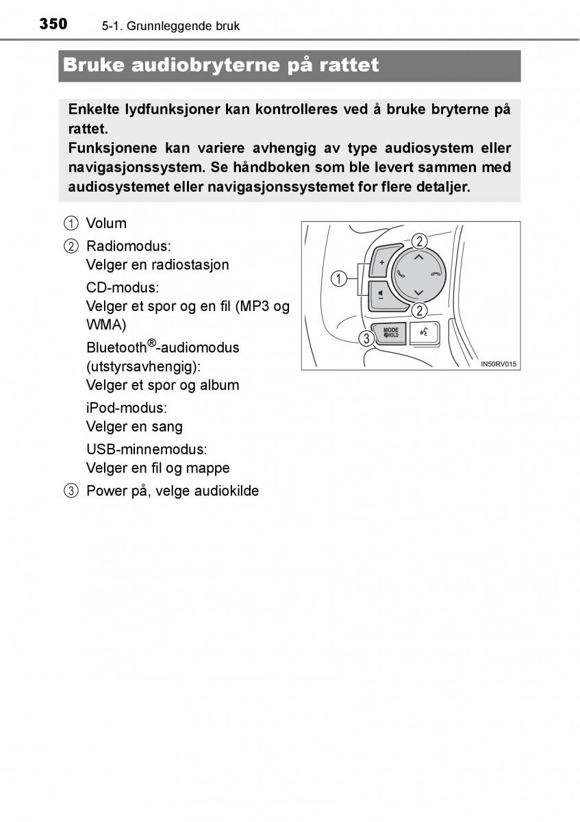 Toyota RAV4 IV 4 bruksanvisningen / page 352