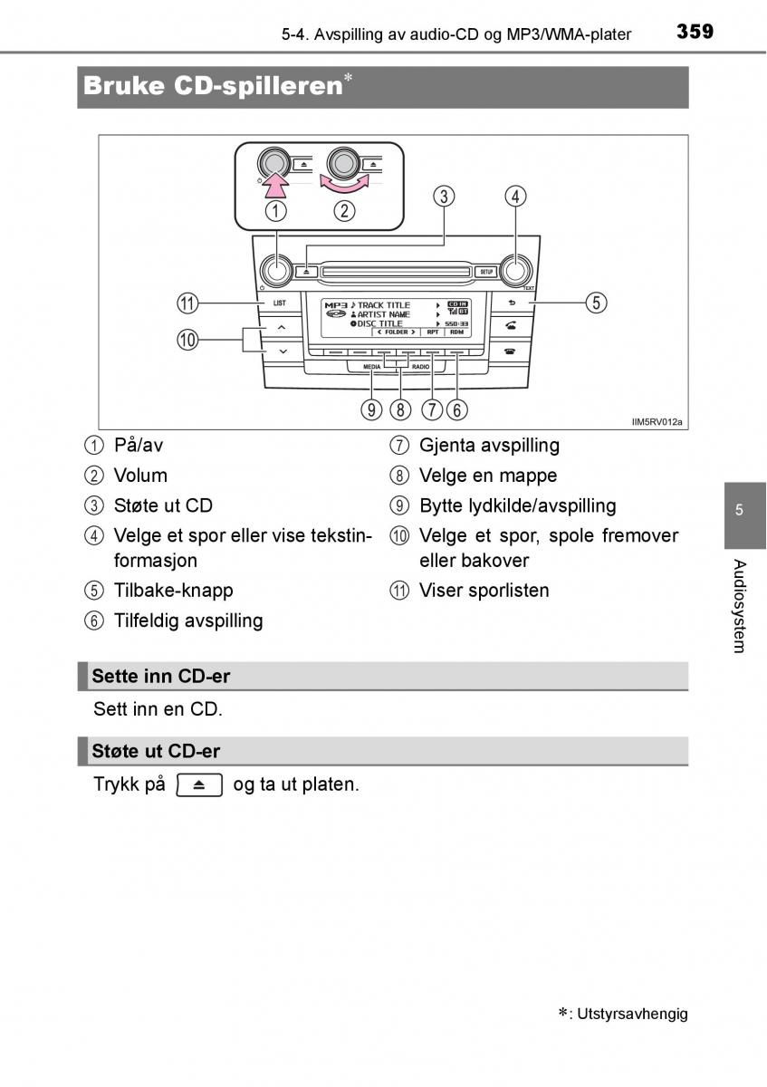 Toyota RAV4 IV 4 bruksanvisningen / page 361