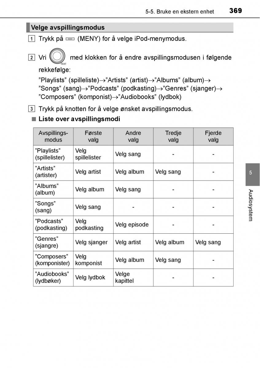 Toyota RAV4 IV 4 bruksanvisningen / page 371