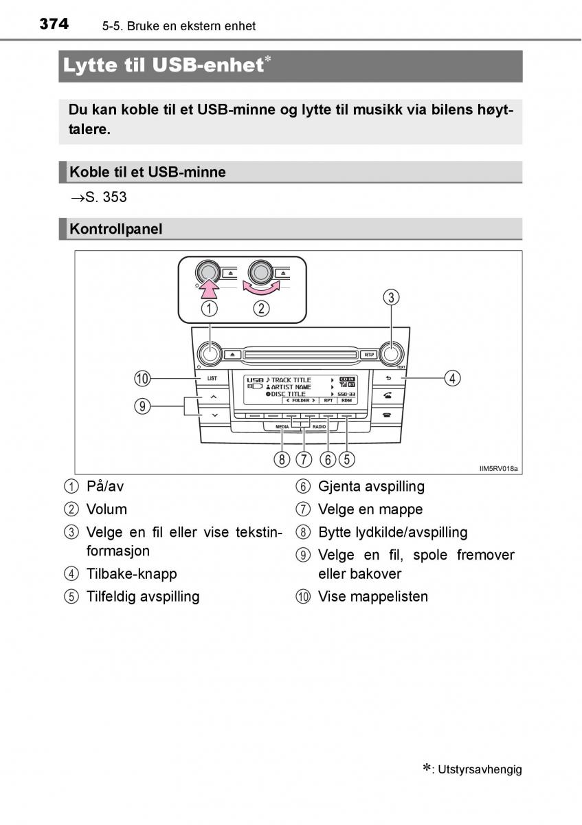 Toyota RAV4 IV 4 bruksanvisningen / page 376