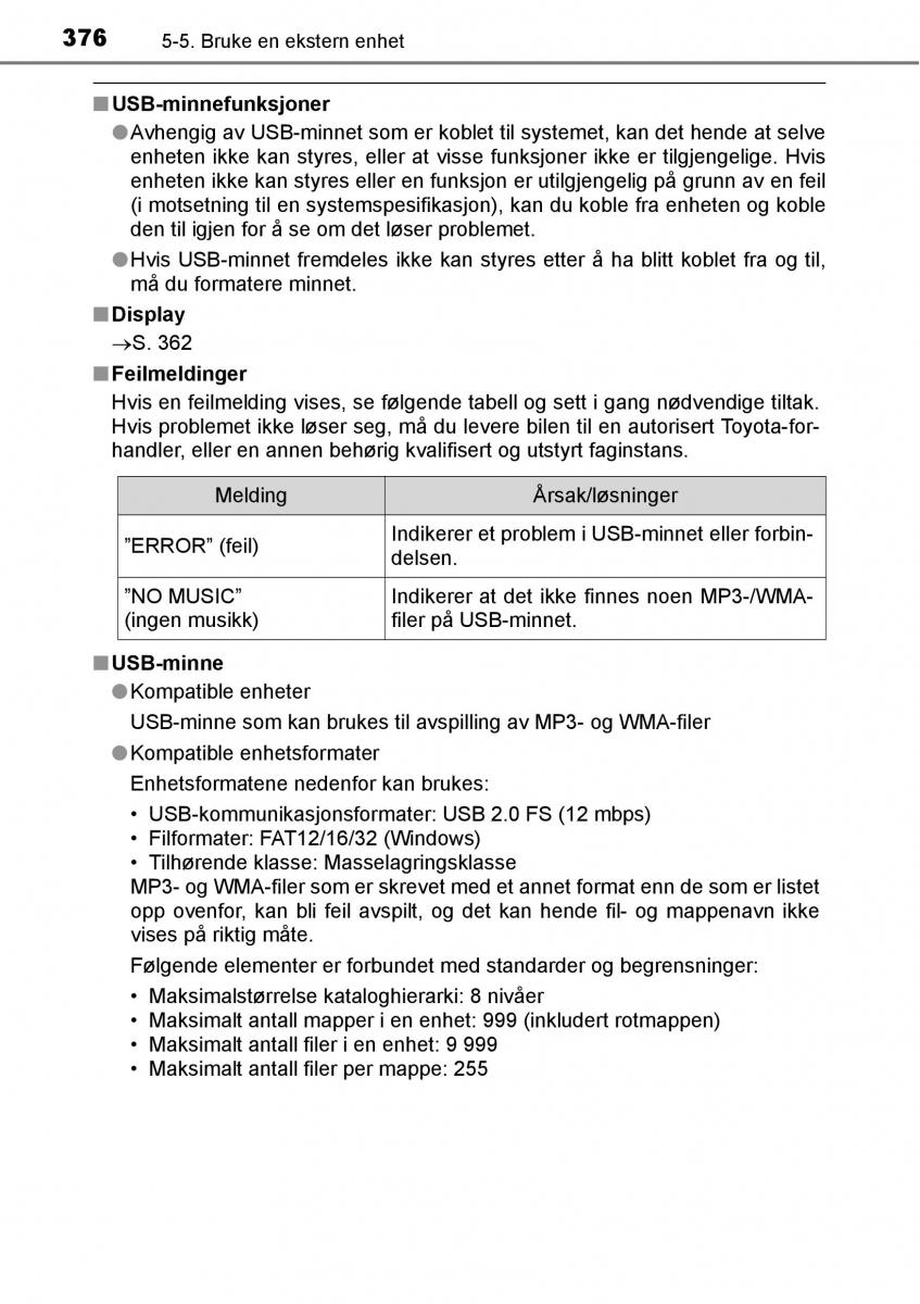 Toyota RAV4 IV 4 bruksanvisningen / page 378