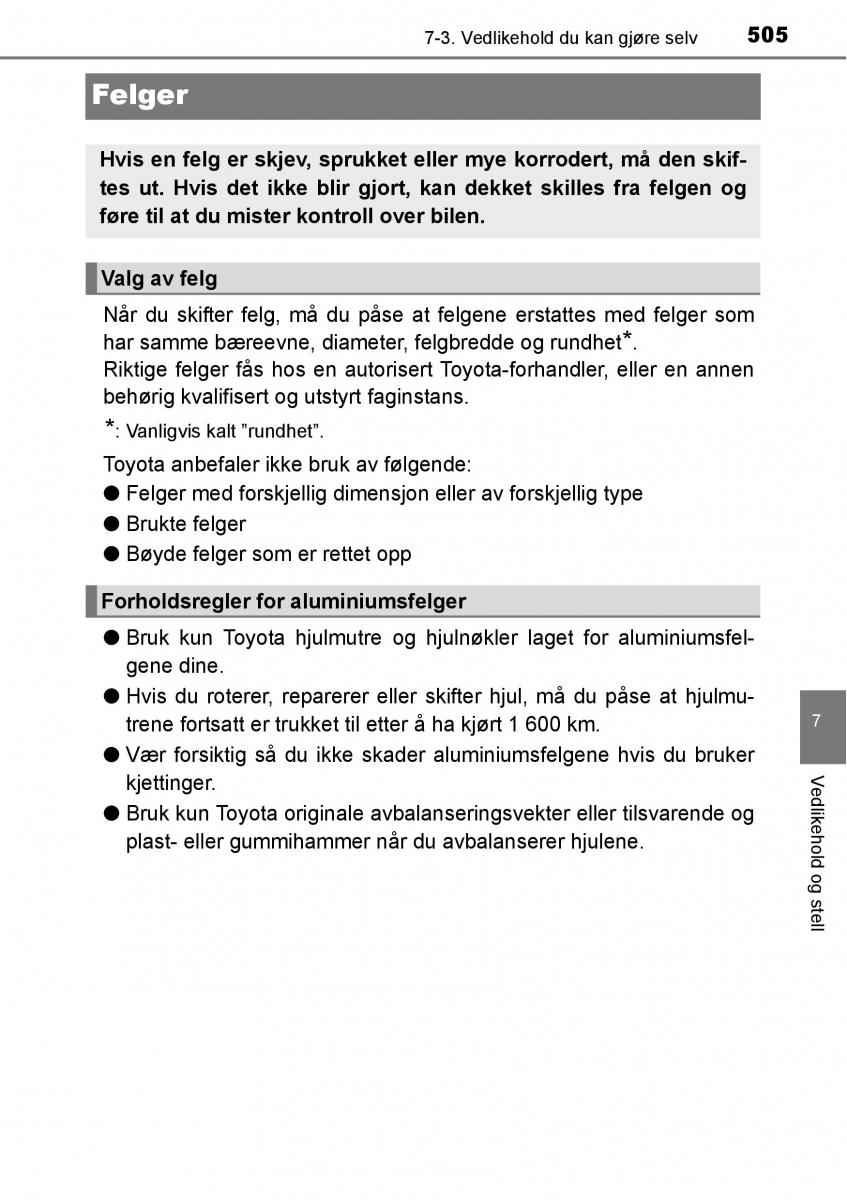 Toyota RAV4 IV 4 bruksanvisningen / page 507