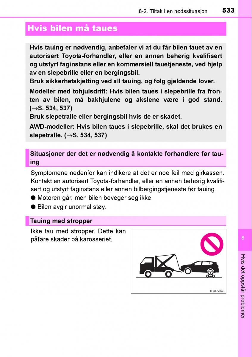 Toyota RAV4 IV 4 bruksanvisningen / page 535