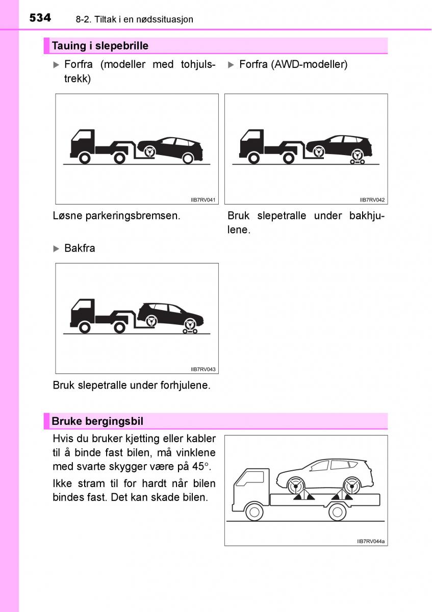 Toyota RAV4 IV 4 bruksanvisningen / page 536