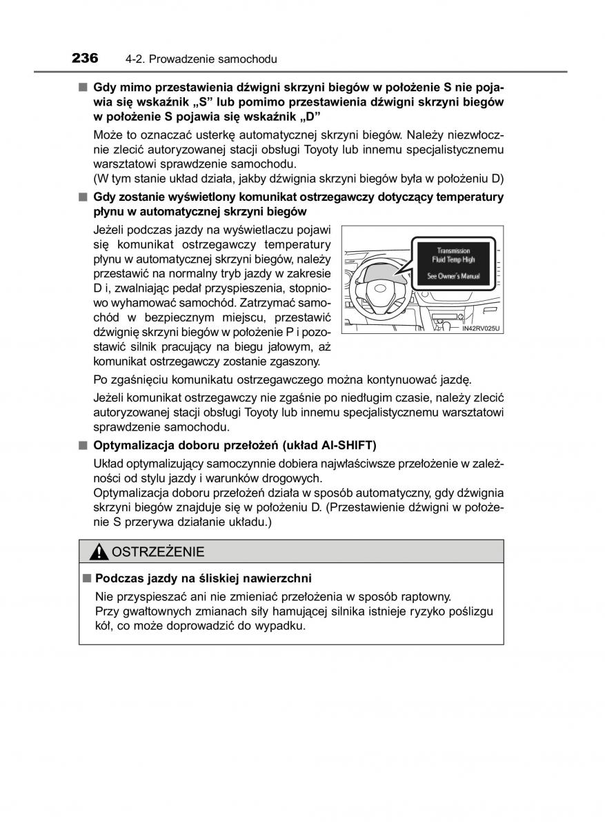 Toyota RAV4 IV 4 instrukcja obslugi / page 236