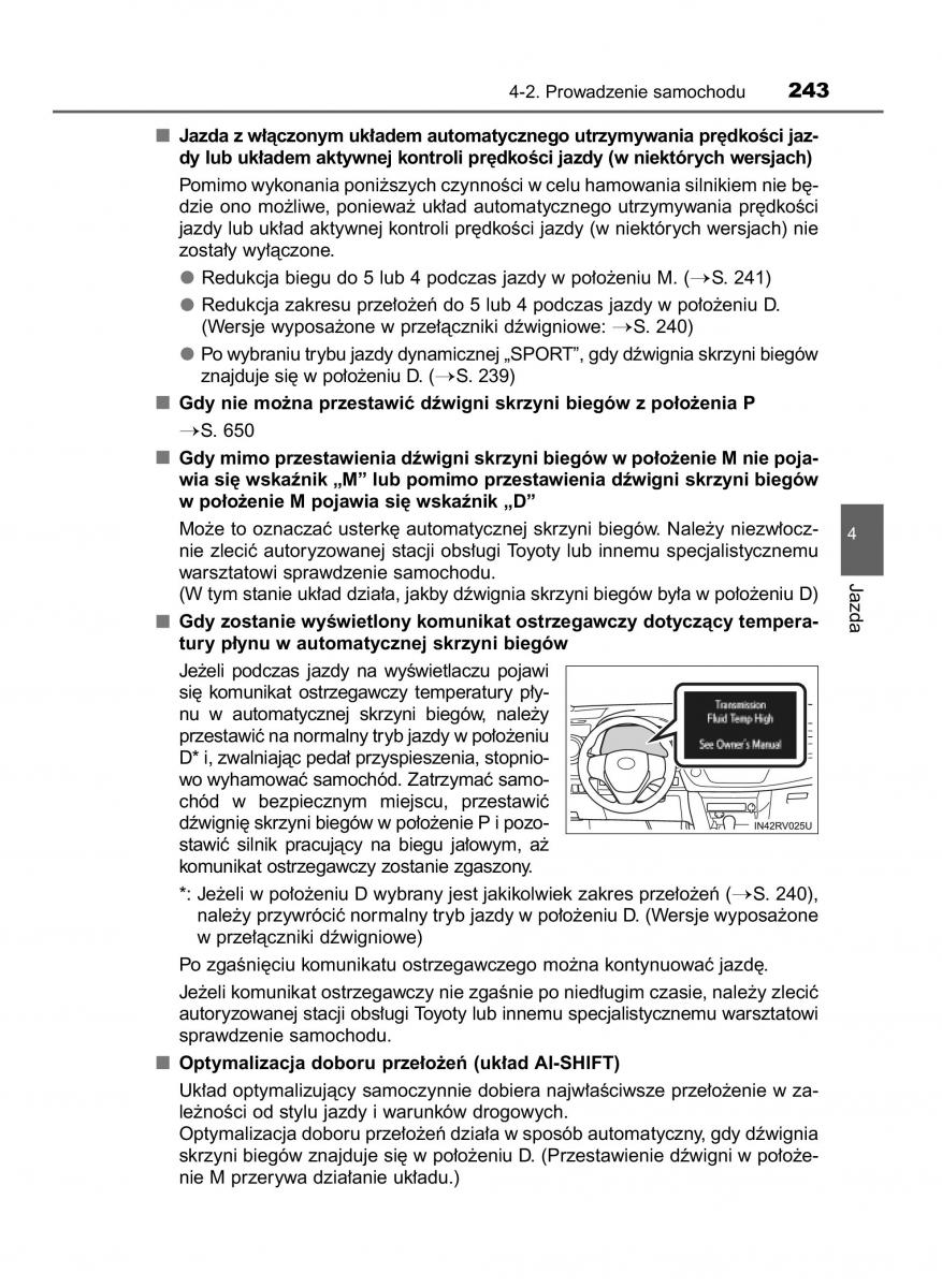 Toyota RAV4 IV 4 instrukcja obslugi / page 243