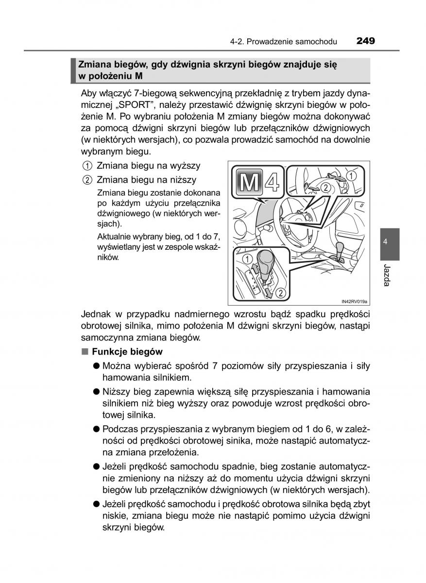 Toyota RAV4 IV 4 instrukcja obslugi / page 249