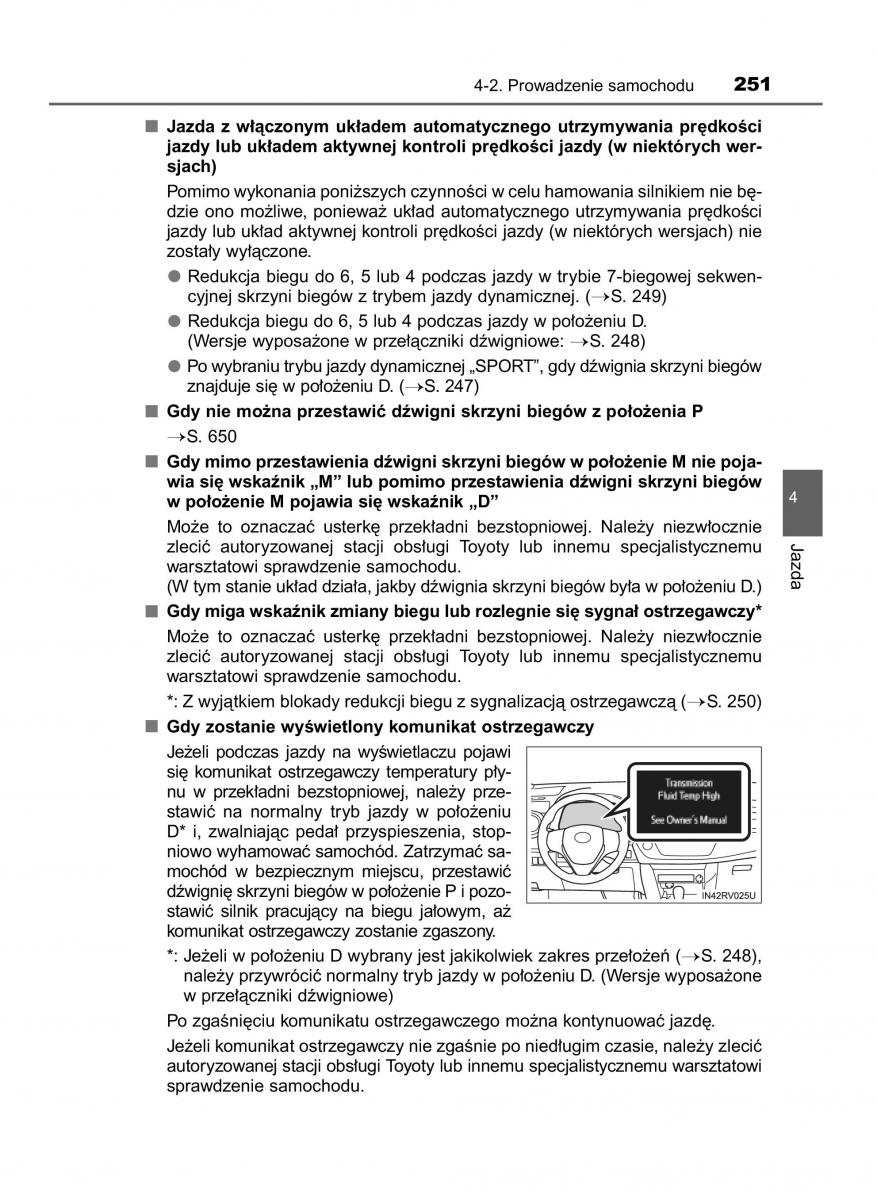 Toyota RAV4 IV 4 instrukcja obslugi / page 251