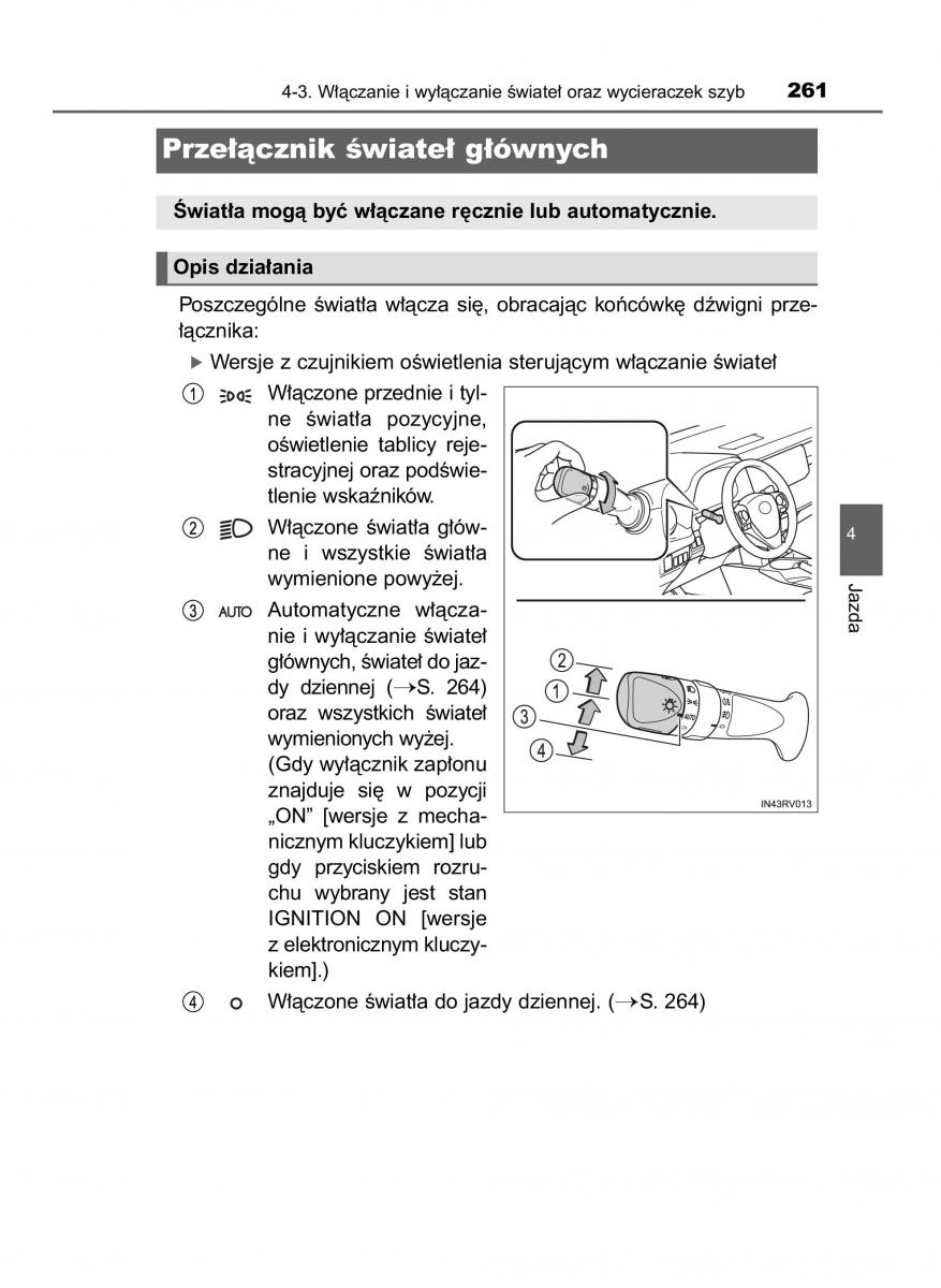 Toyota RAV4 IV 4 instrukcja obslugi / page 261