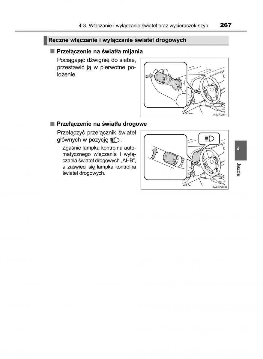 Toyota RAV4 IV 4 instrukcja obslugi / page 267