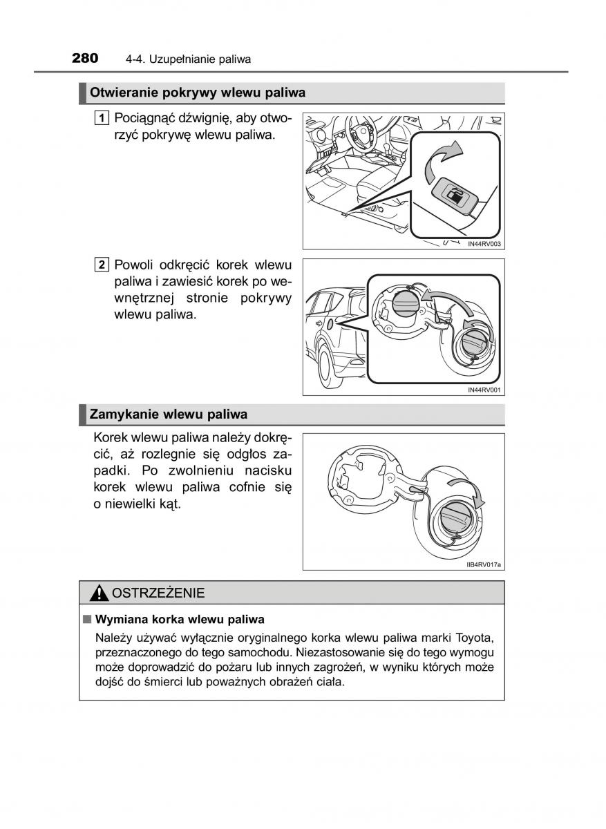 Toyota RAV4 IV 4 instrukcja obslugi / page 280