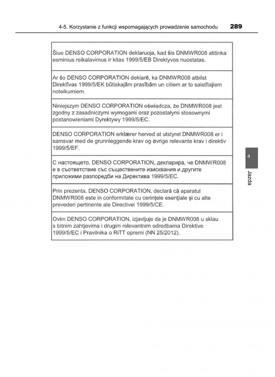 Toyota RAV4 IV 4 instrukcja obslugi / page 289