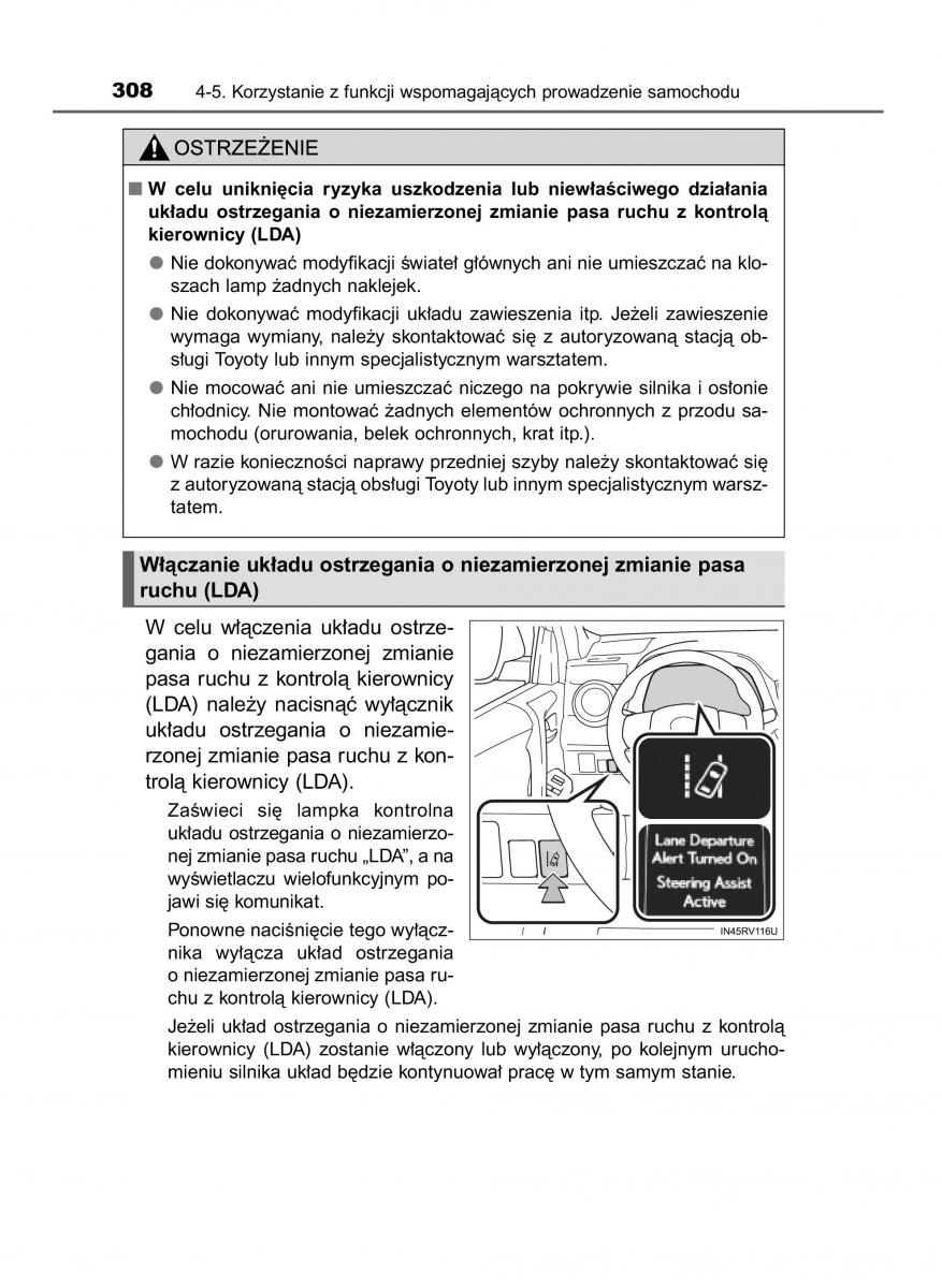 Toyota RAV4 IV 4 instrukcja obslugi / page 308