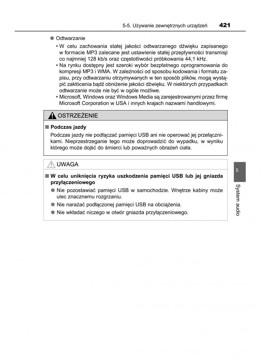 Toyota RAV4 IV 4 instrukcja obslugi / page 421