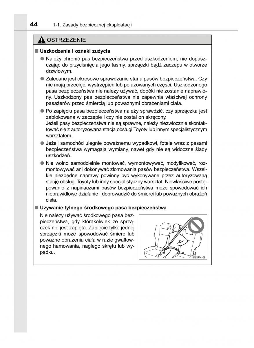 Toyota RAV4 IV 4 instrukcja obslugi / page 44