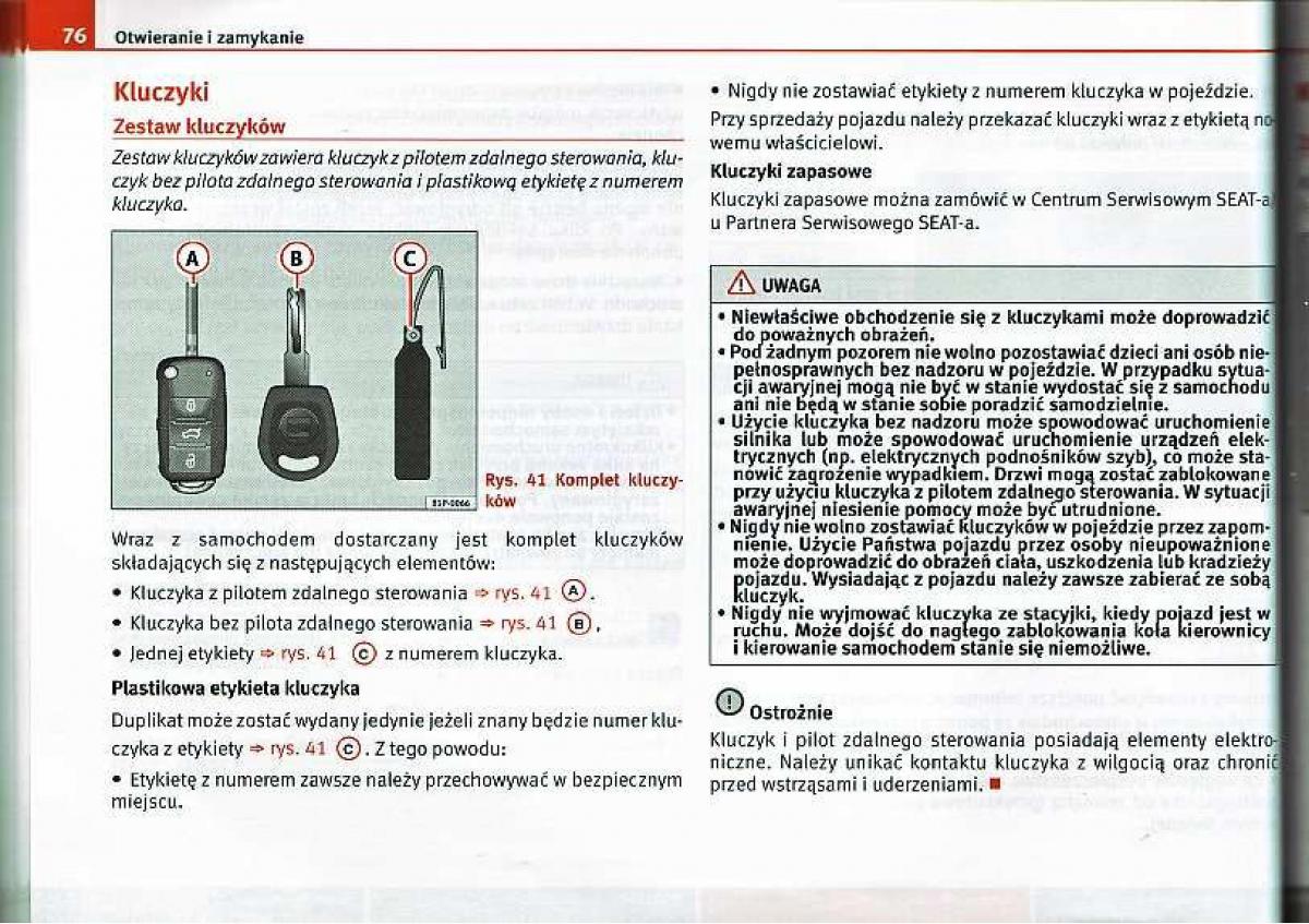 Seat Ibiza IV 4 instrukcja obslugi / page 76