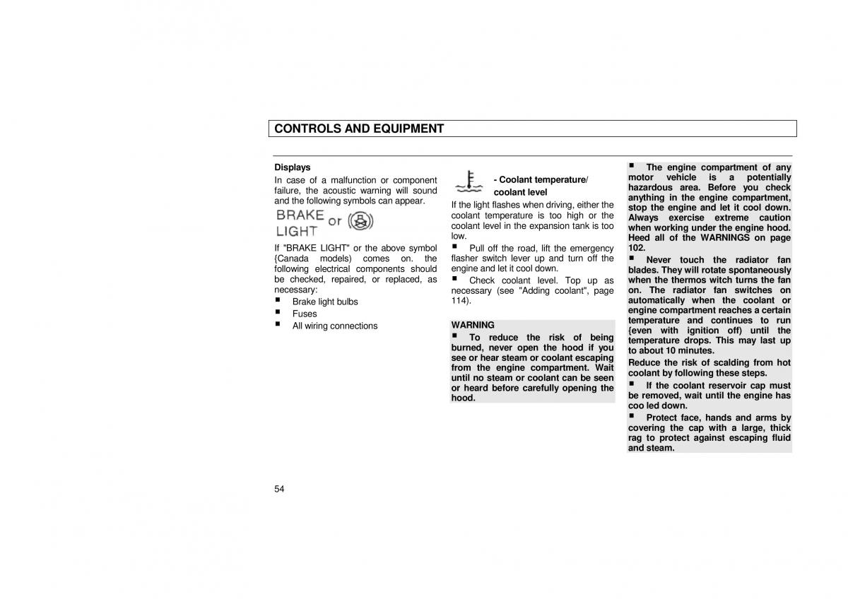 Audi 100 C3 owners manual / page 56