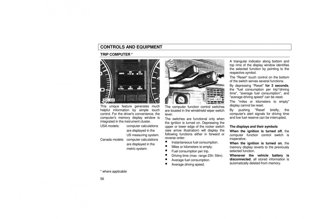 Audi 100 C3 owners manual / page 58