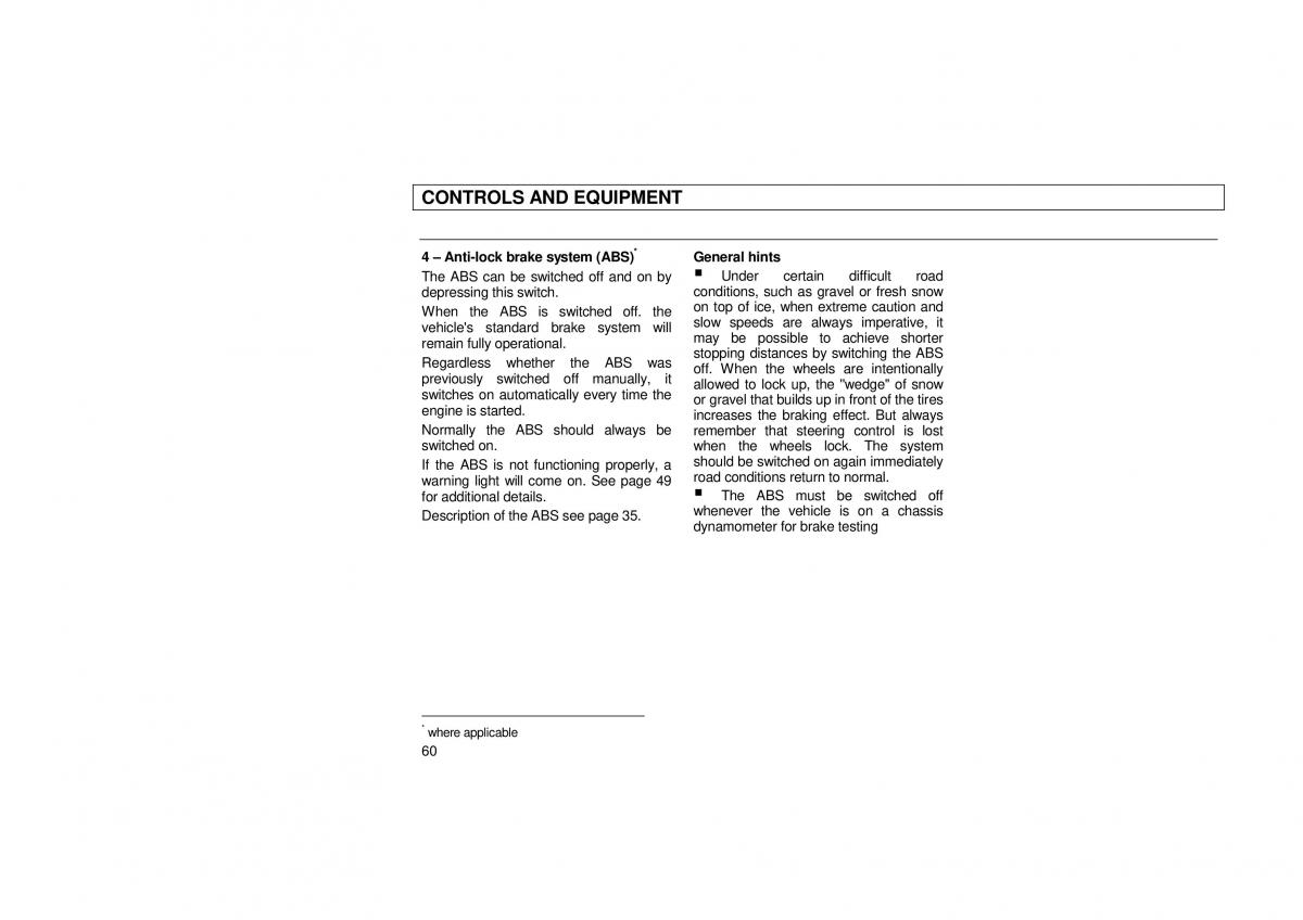 Audi 100 C3 owners manual / page 62