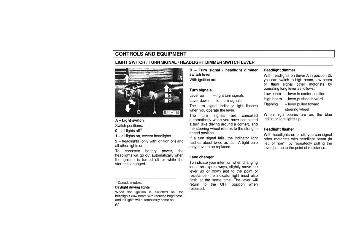 Audi 100 C3 owners manual / page 64