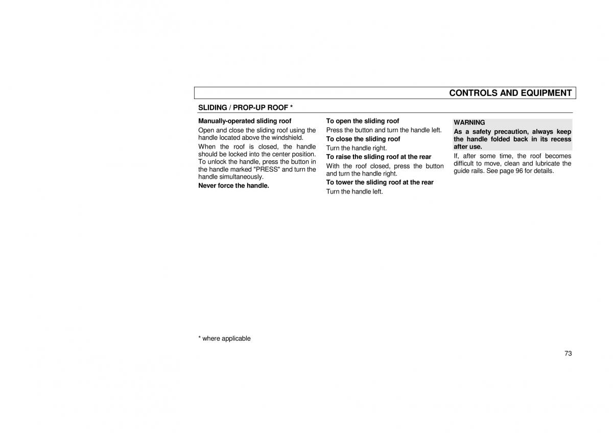 Audi 100 C3 owners manual / page 75