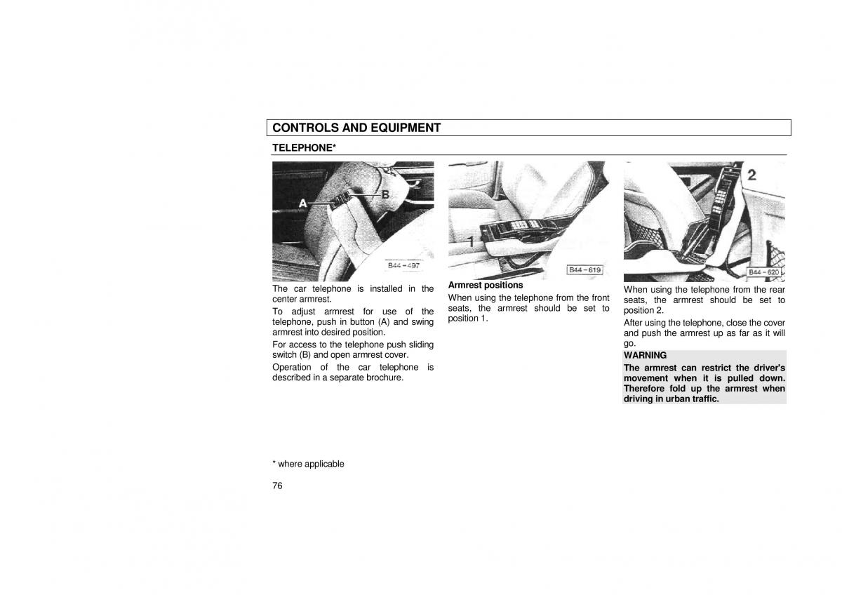 Audi 100 C3 owners manual / page 78