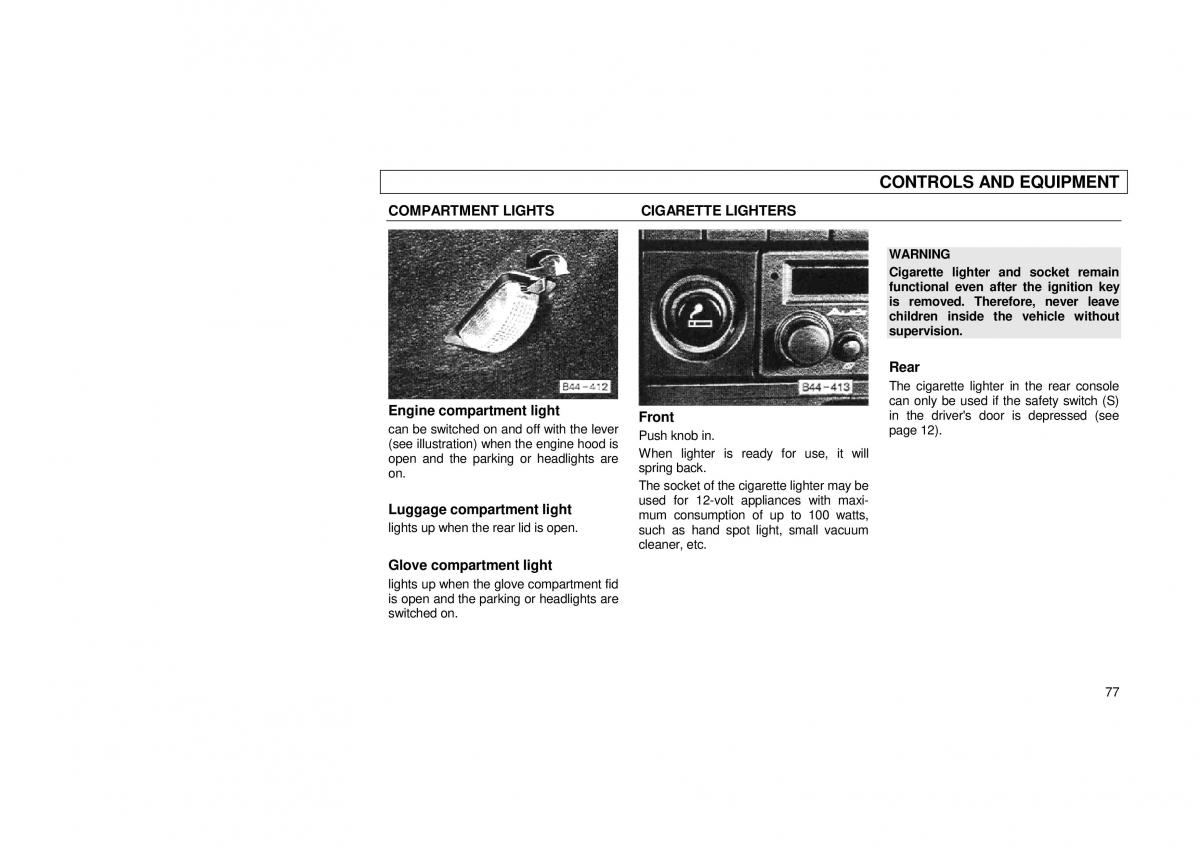 Audi 100 C3 owners manual / page 79