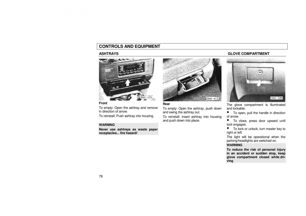 Audi 100 C3 owners manual / page 80