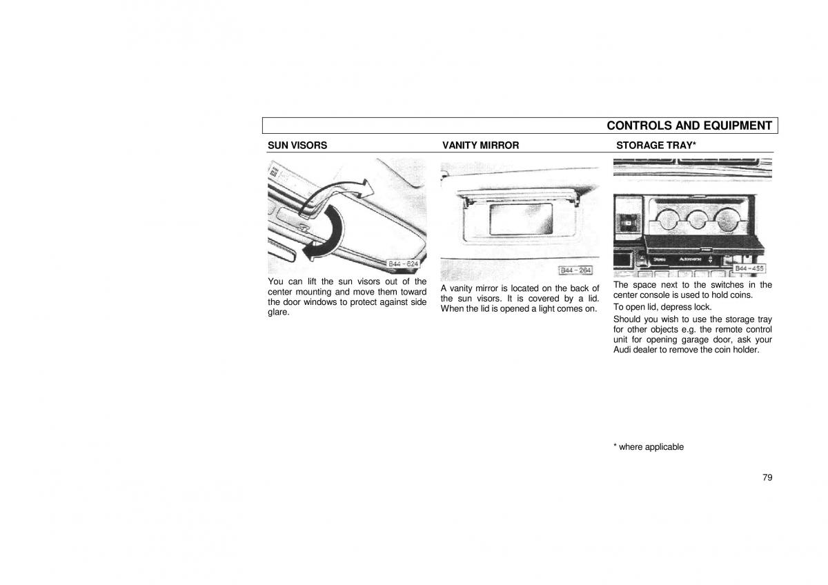 Audi 100 C3 owners manual / page 81