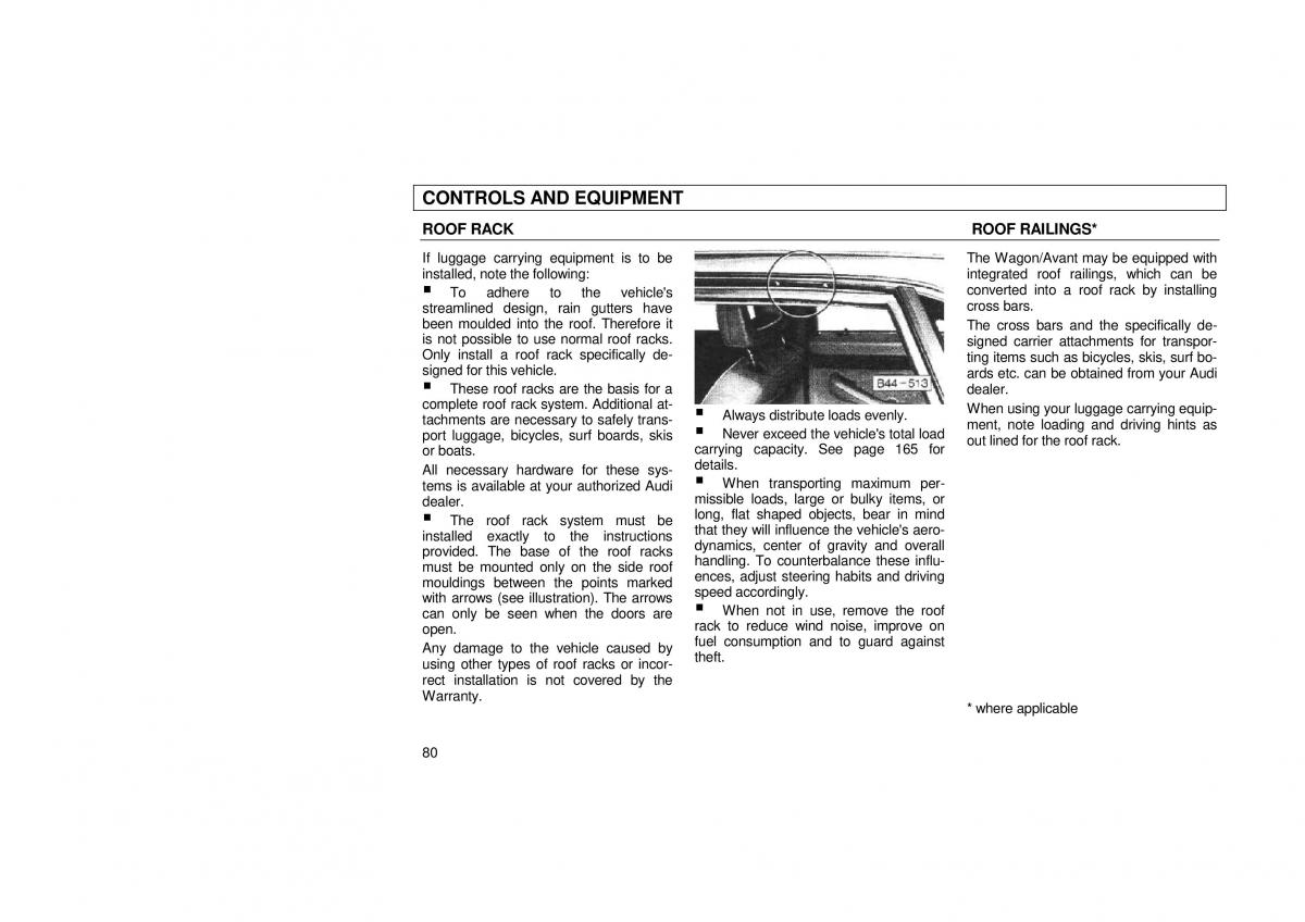 Audi 100 C3 owners manual / page 82