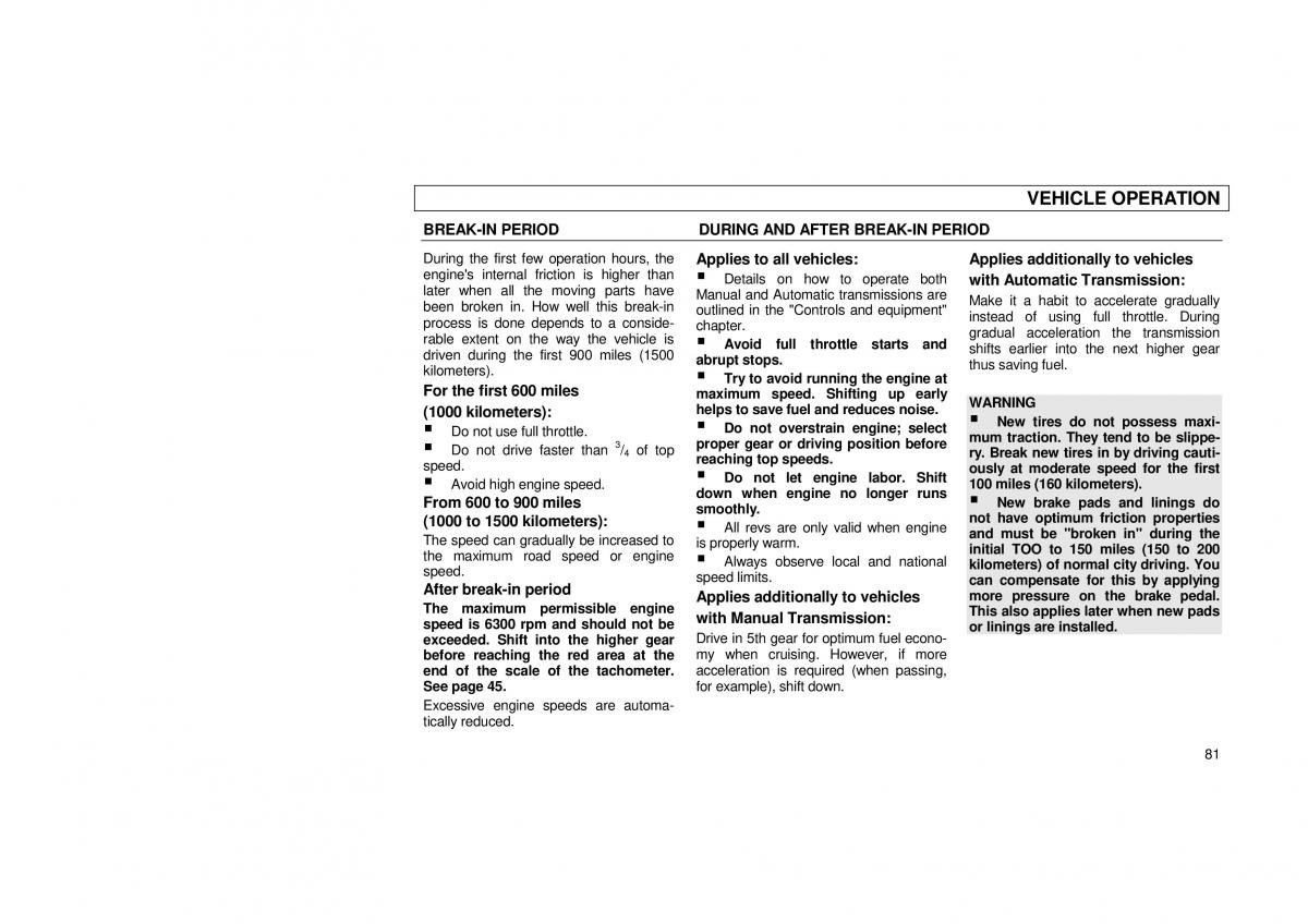 Audi 100 C3 owners manual / page 83