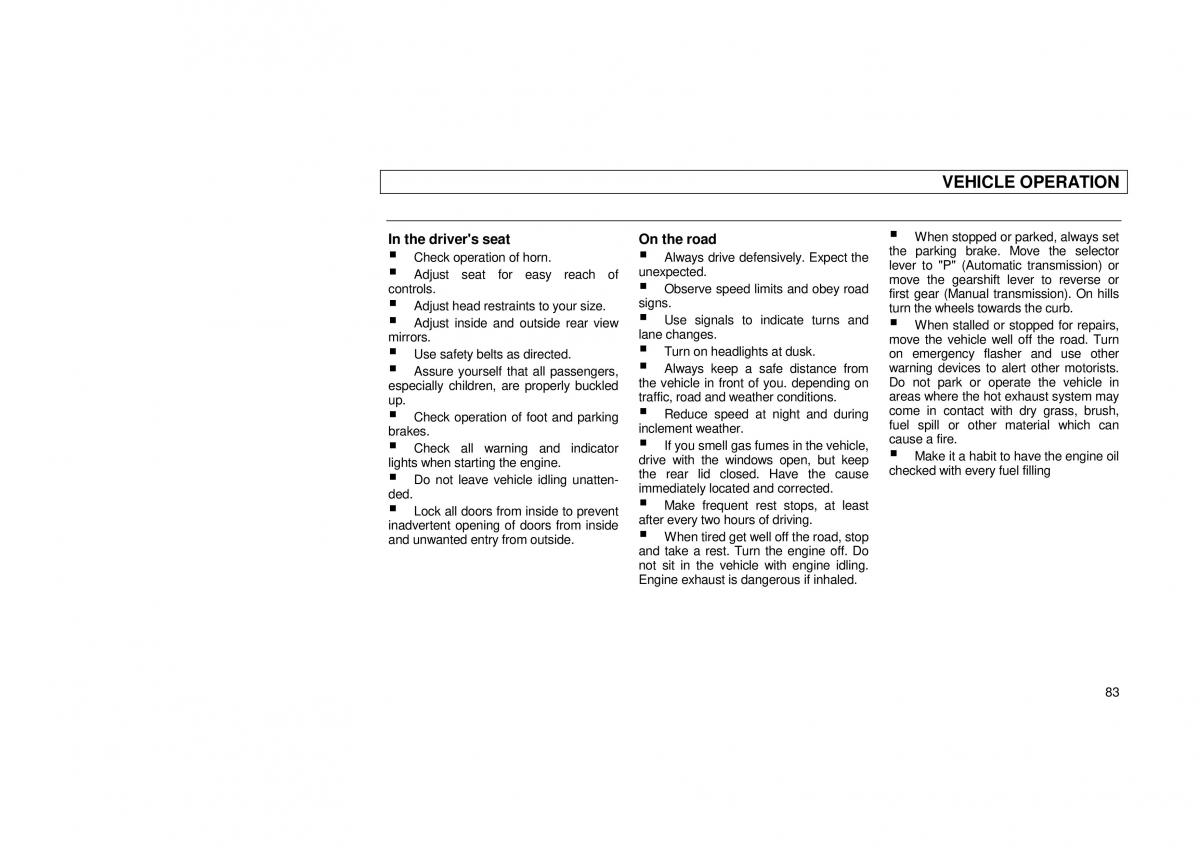 Audi 100 C3 owners manual / page 85