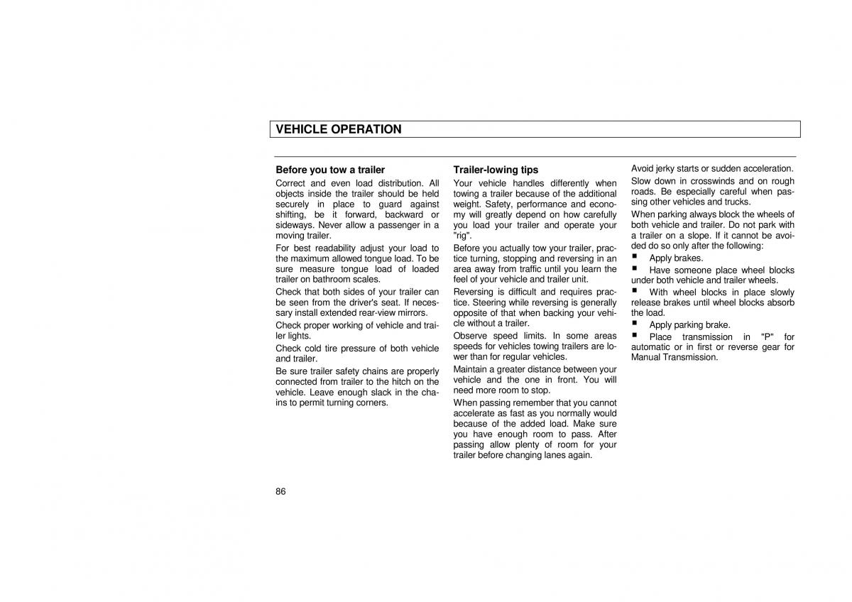 Audi 100 C3 owners manual / page 88