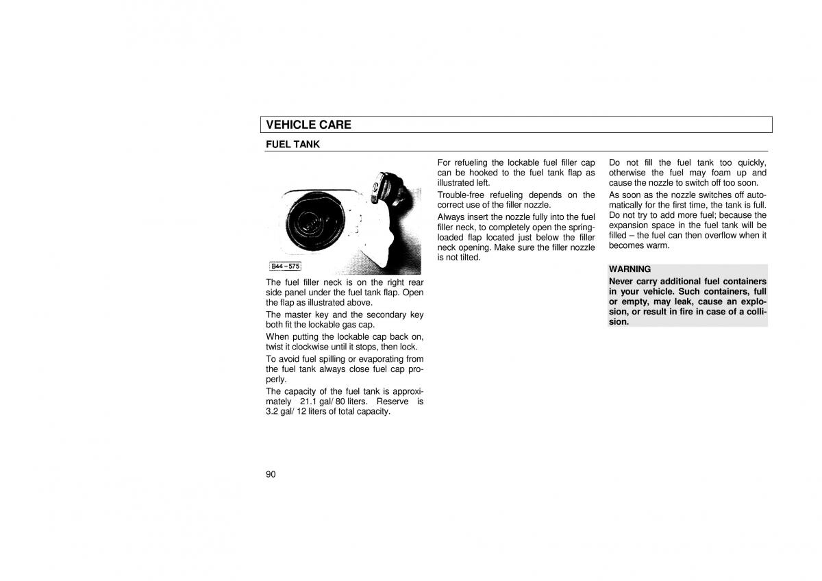 Audi 100 C3 owners manual / page 92