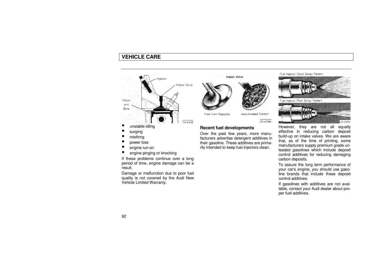 Audi 100 C3 owners manual / page 94