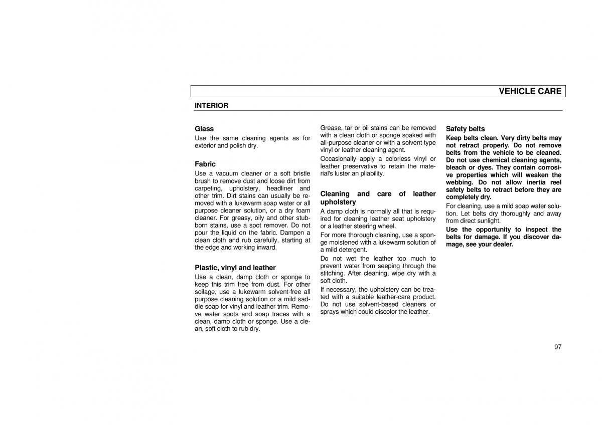 Audi 100 C3 owners manual / page 99