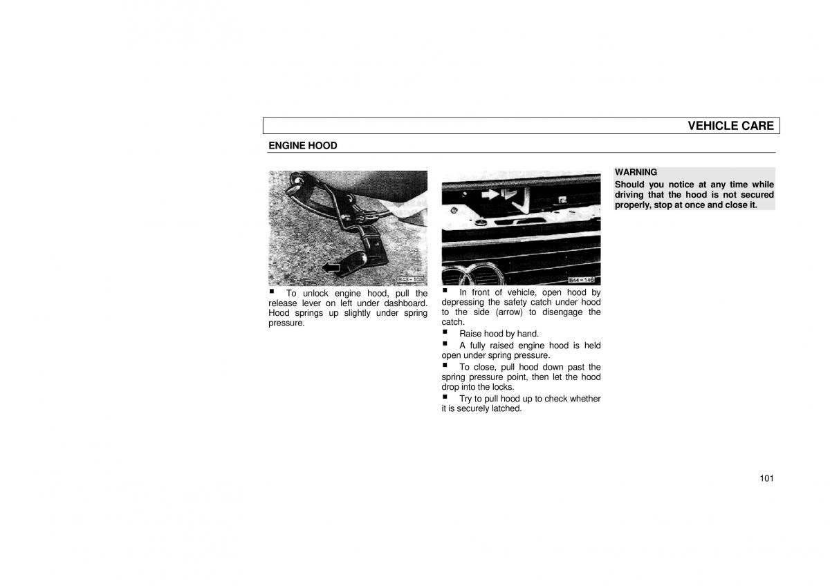 Audi 100 C3 owners manual / page 103