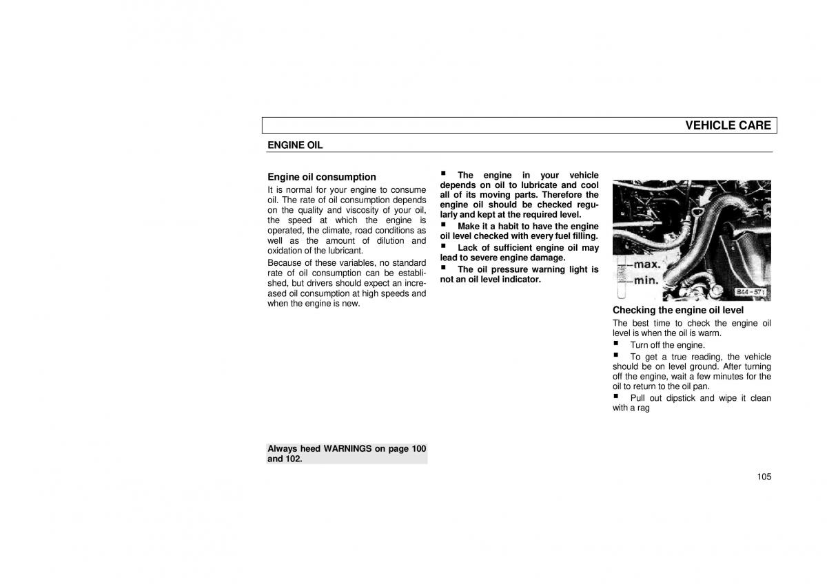 Audi 100 C3 owners manual / page 107