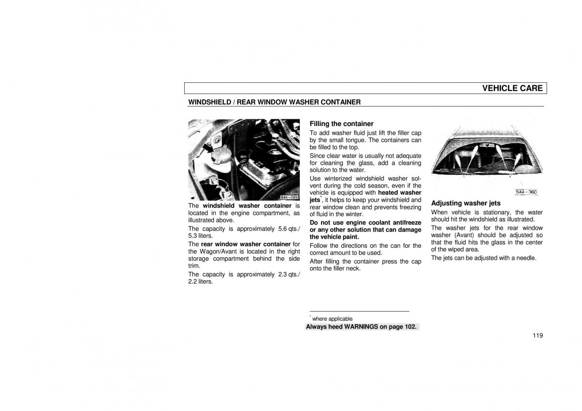 Audi 100 C3 owners manual / page 121