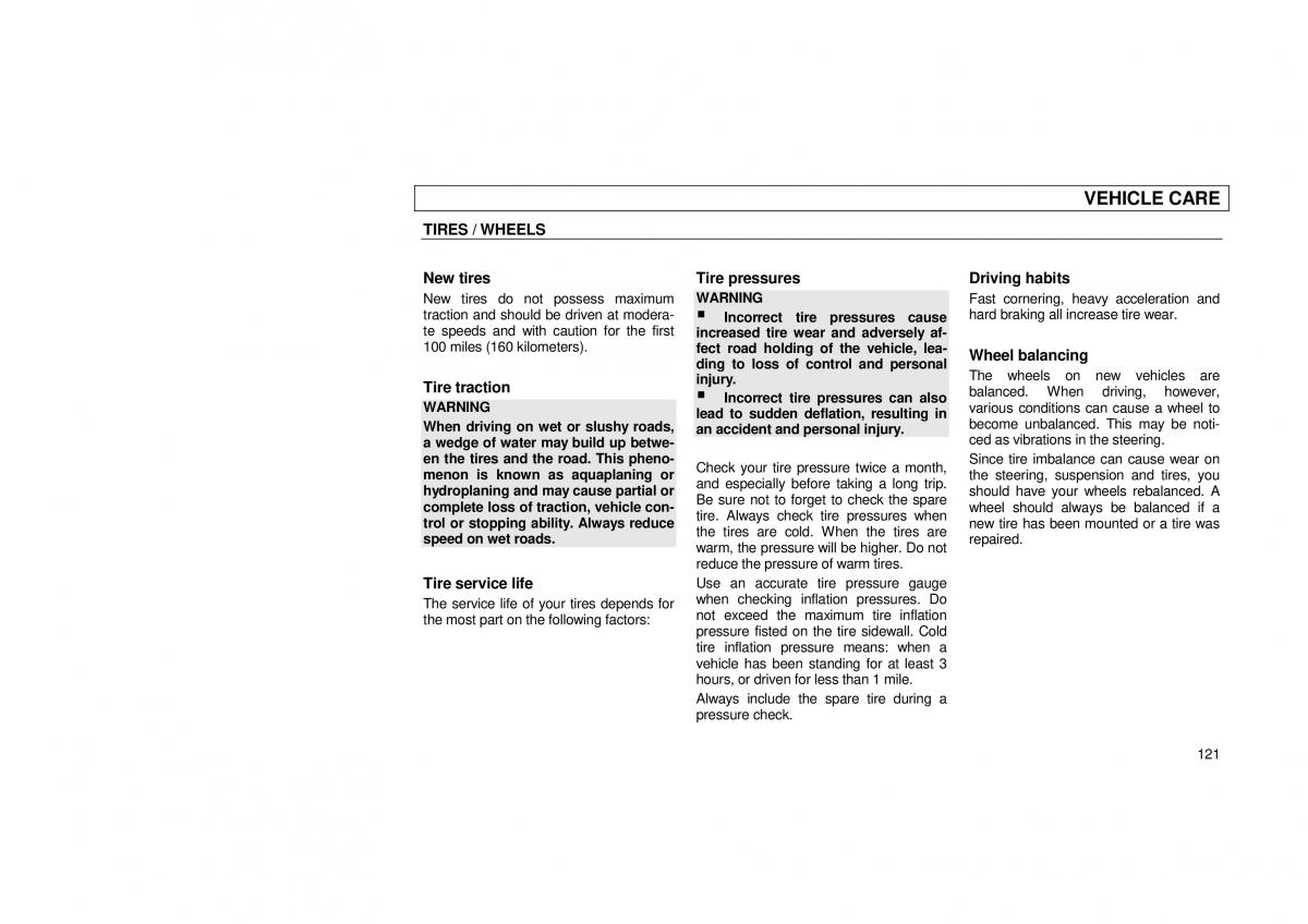 Audi 100 C3 owners manual / page 123