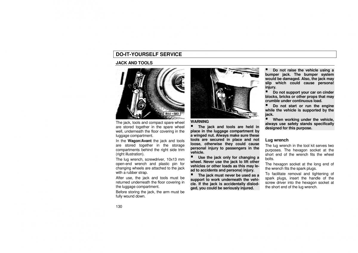 Audi 100 C3 owners manual / page 132