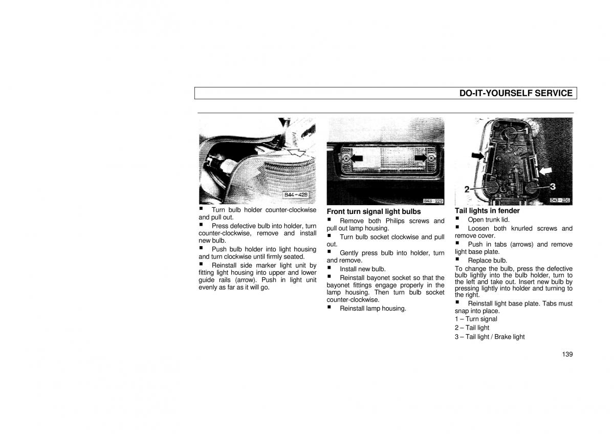 Audi 100 C3 owners manual / page 141