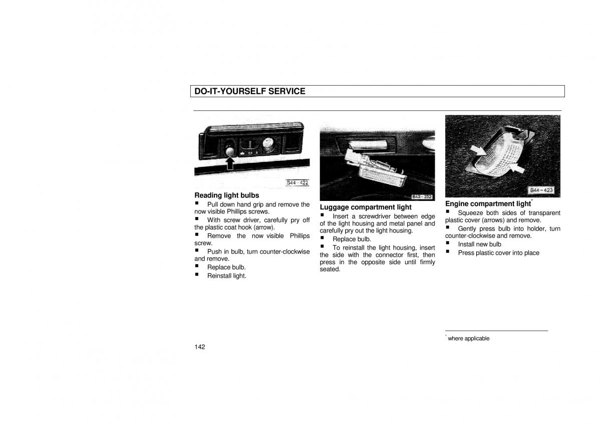 Audi 100 C3 owners manual / page 144