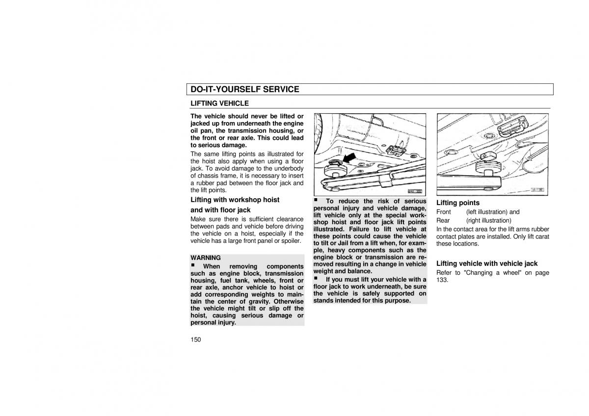 Audi 100 C3 owners manual / page 152