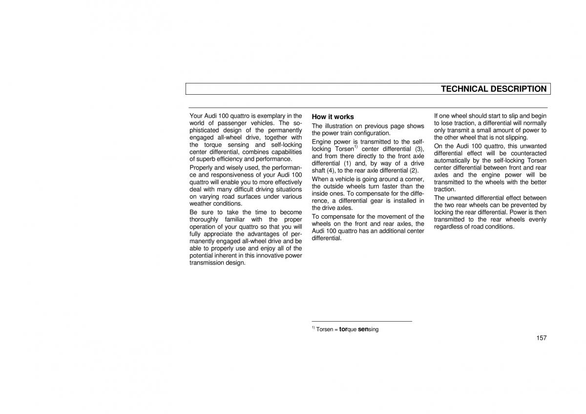 Audi 100 C3 owners manual / page 159