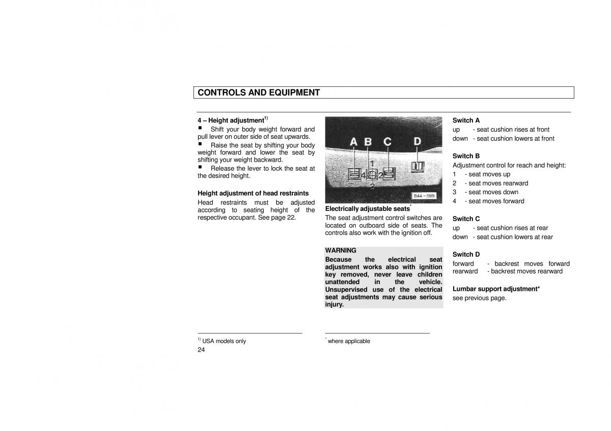 Audi 100 C3 owners manual / page 26