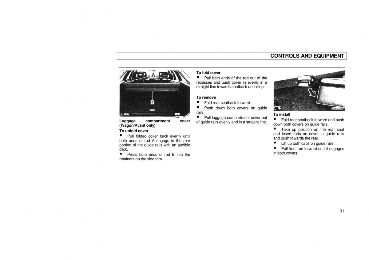 Audi 100 C3 owners manual / page 33