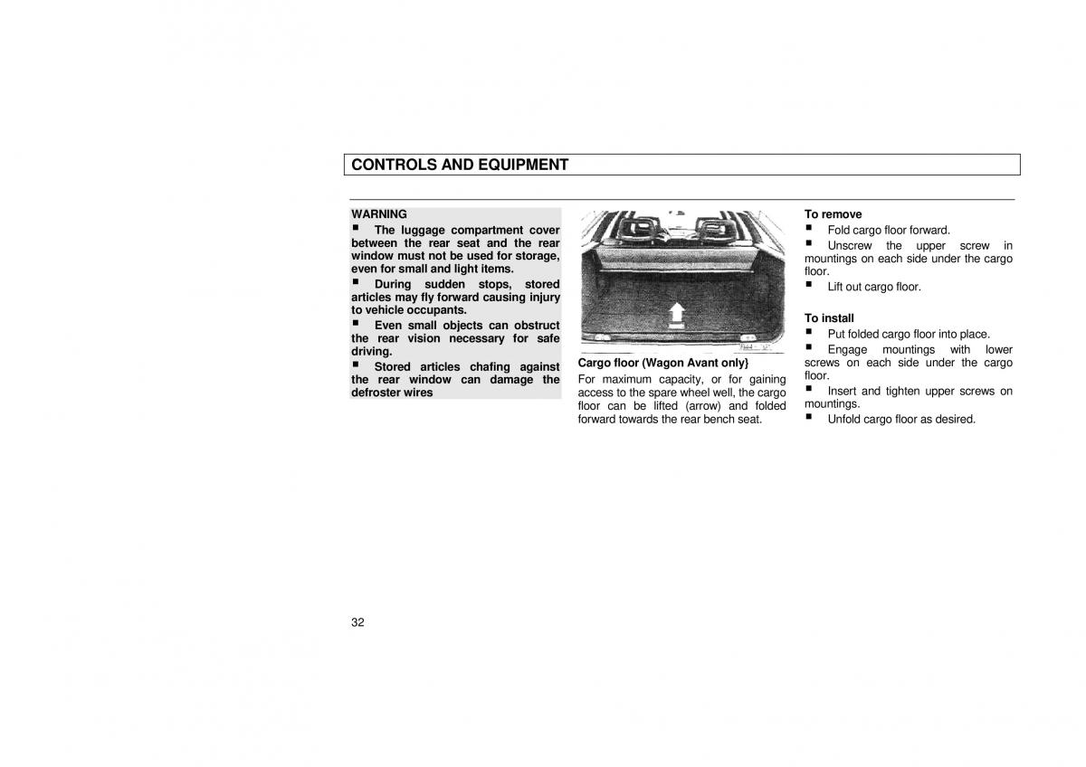 Audi 100 C3 owners manual / page 34